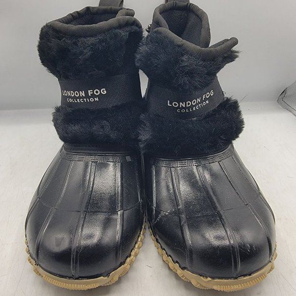 London Fog Collection Womens 9 M Black Red Boots Waterproof Outdoors Casual - Picture 2 of 13